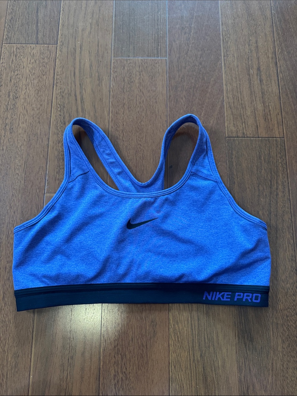 Nike Pro Heather Purple Racerback Sports Bra with Black Accents